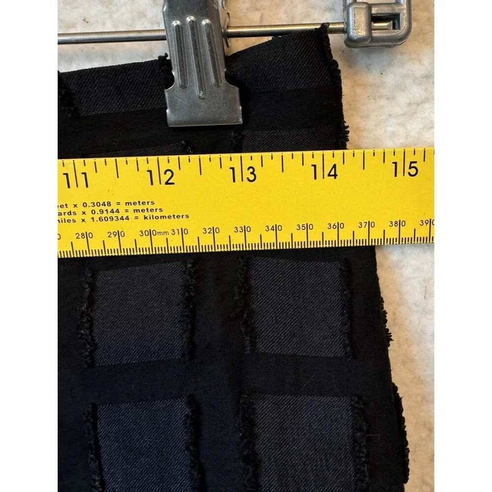J Crew Black Windowpane Check Pencil Skirt‎ Size 0 Petite Career Business Lined